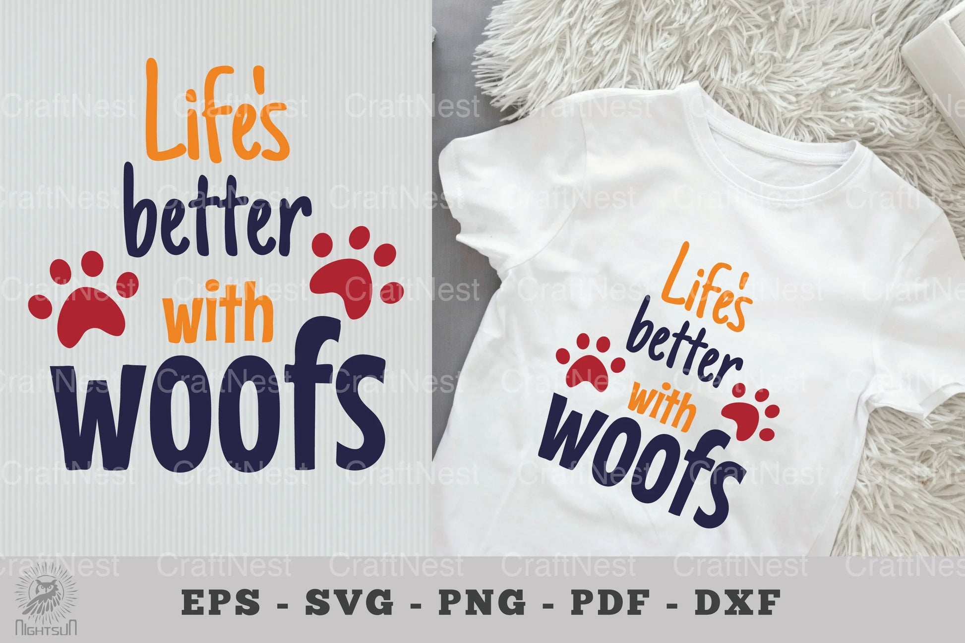 Life's Better with Woofs: Dog Quotes SVG Bundle - CraftNest - Digital Crafting and Art