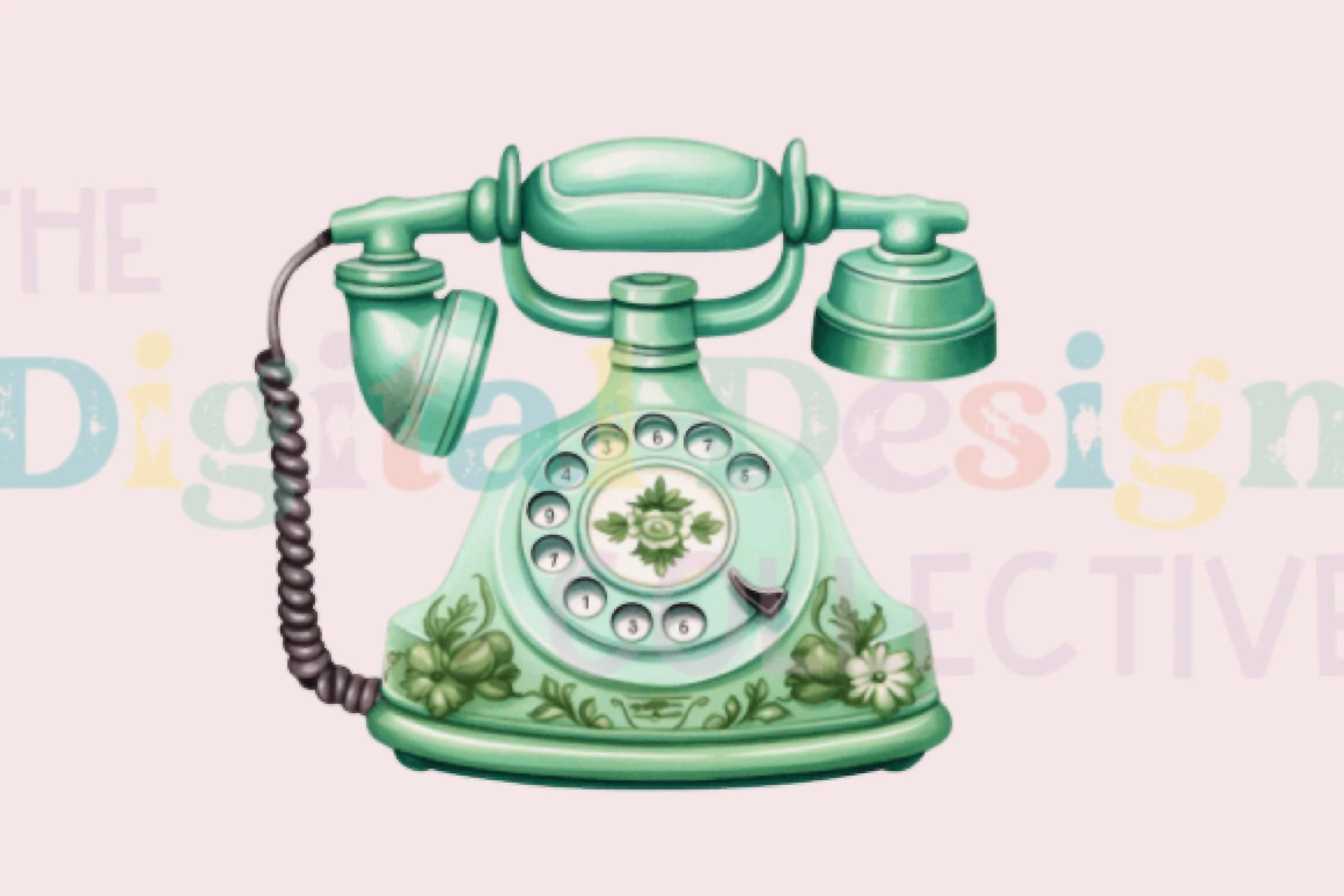 Vintage Light Green Floral Phone Design Clipart Bundle - CraftNest - Digital Crafting and Art