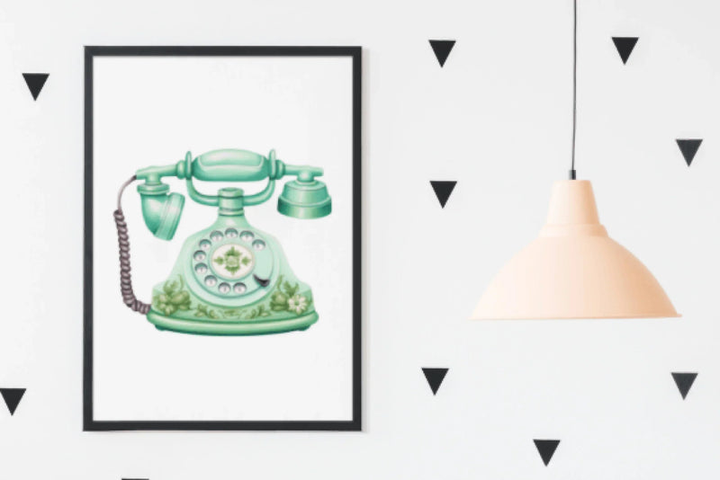 Vintage Light Green Floral Phone Design Clipart Bundle - CraftNest - Digital Crafting and Art