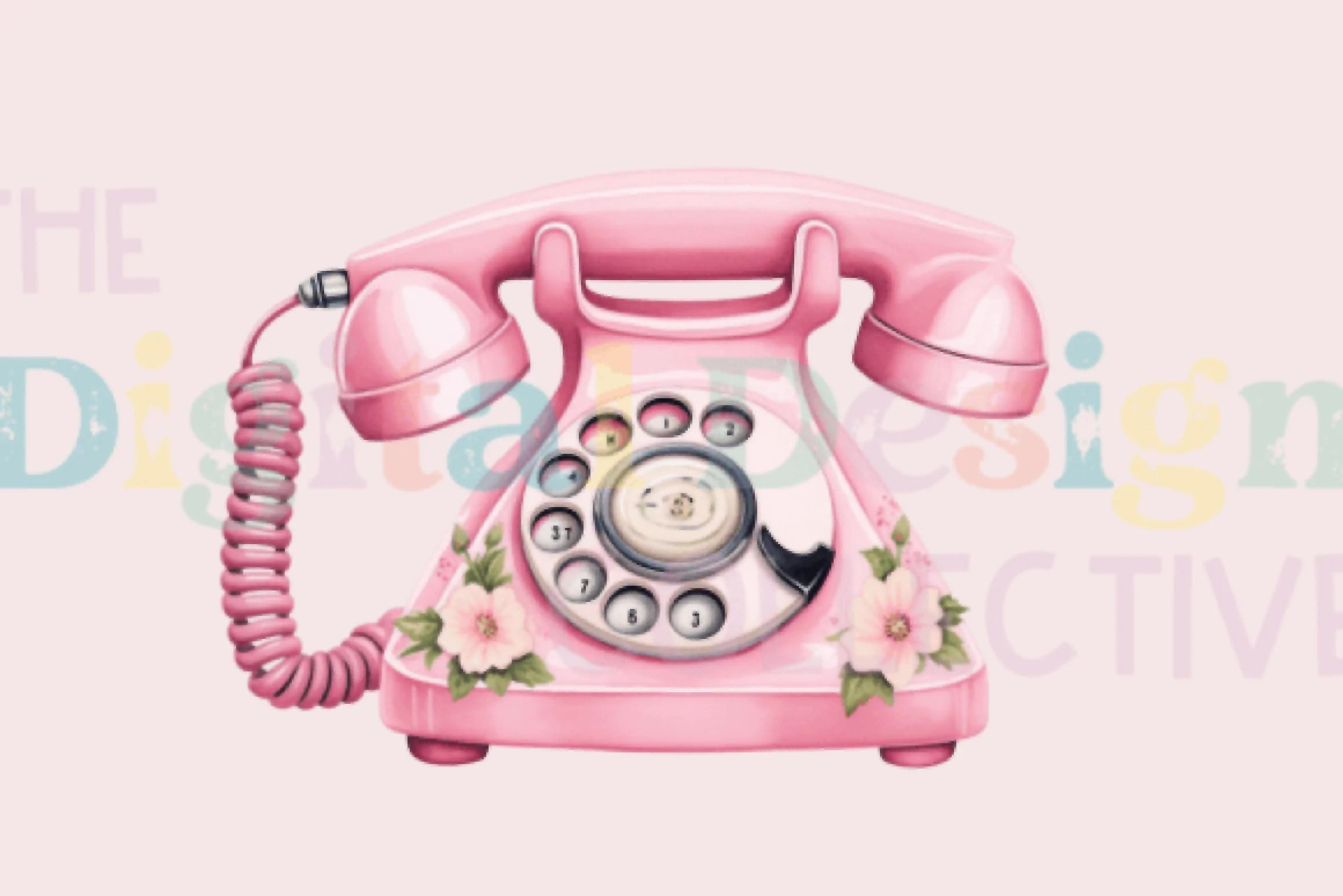 Light Pink Floral Vintage Phone Clipart Bundle - CraftNest - Digital Crafting and Art