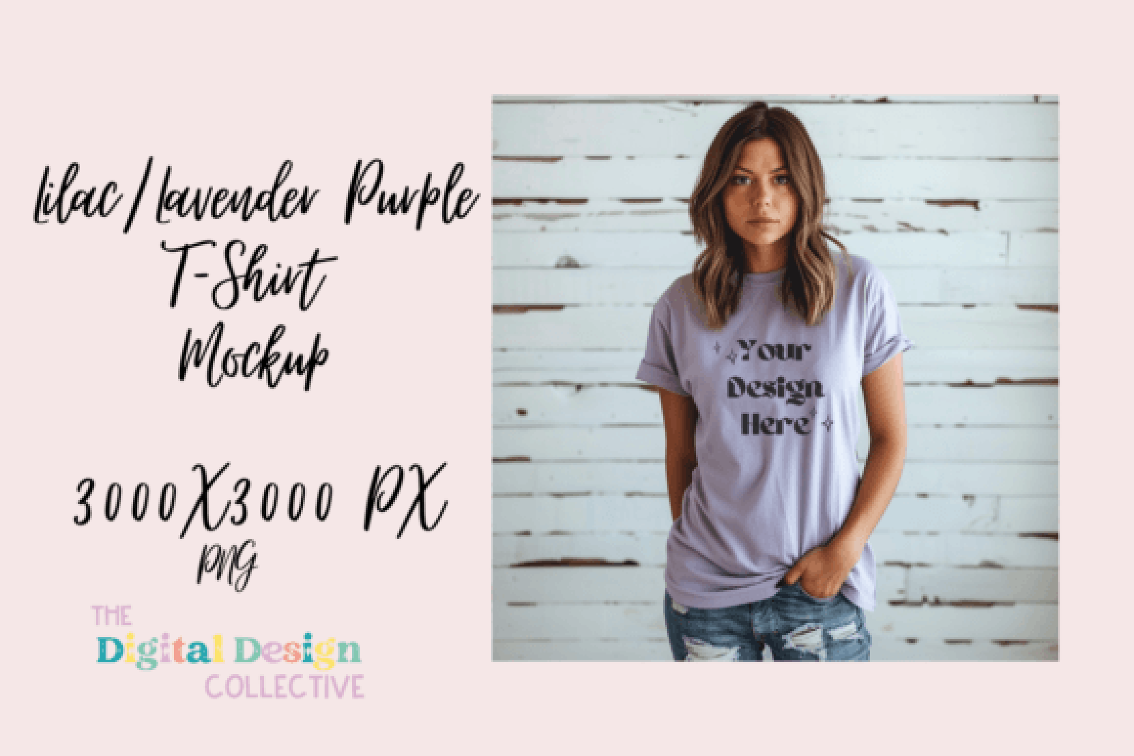 Heather Purple Bella Canvas Tee Clipart Bundle