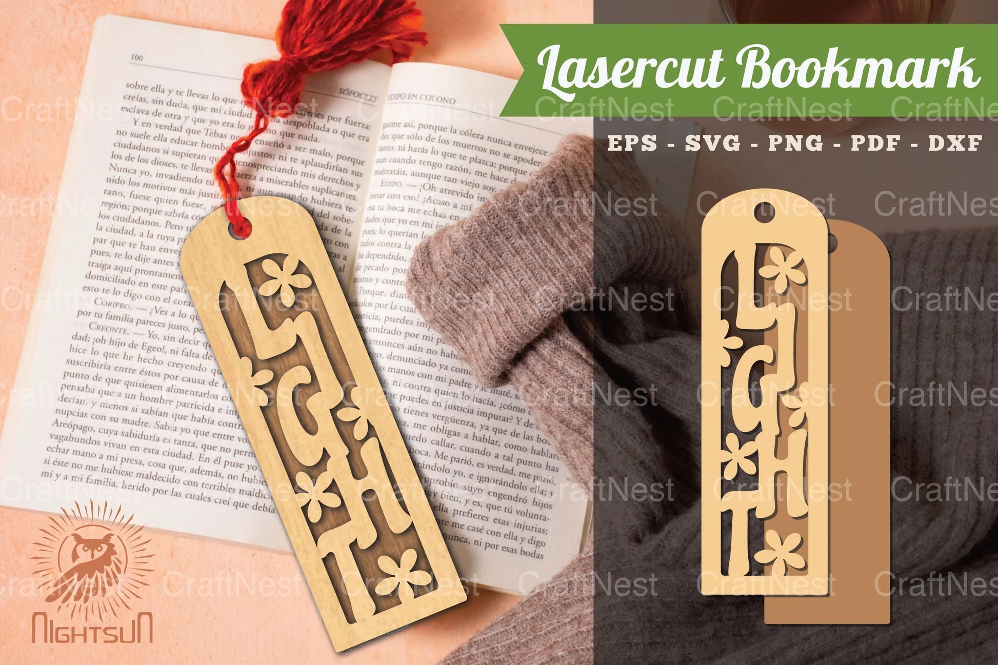 Light Laser Cut Bookmark Design Bundle - CraftNest - Digital Crafting and Art
