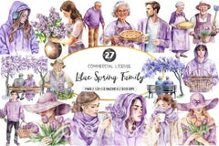 Lilac Spring Family Clipart Bundle - CraftNest - Digital Crafting and Art