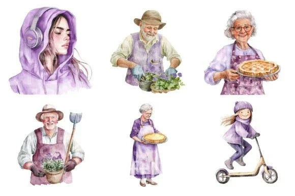 Lilac Spring Family Clipart Bundle - CraftNest - Digital Crafting and Art