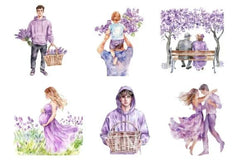 Lilac Spring Family Clipart Bundle - CraftNest - Digital Crafting and Art