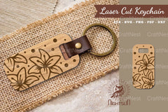 Lily Flower Laser Cut Keychain Design Bundle - CraftNest - Digital Crafting and Art