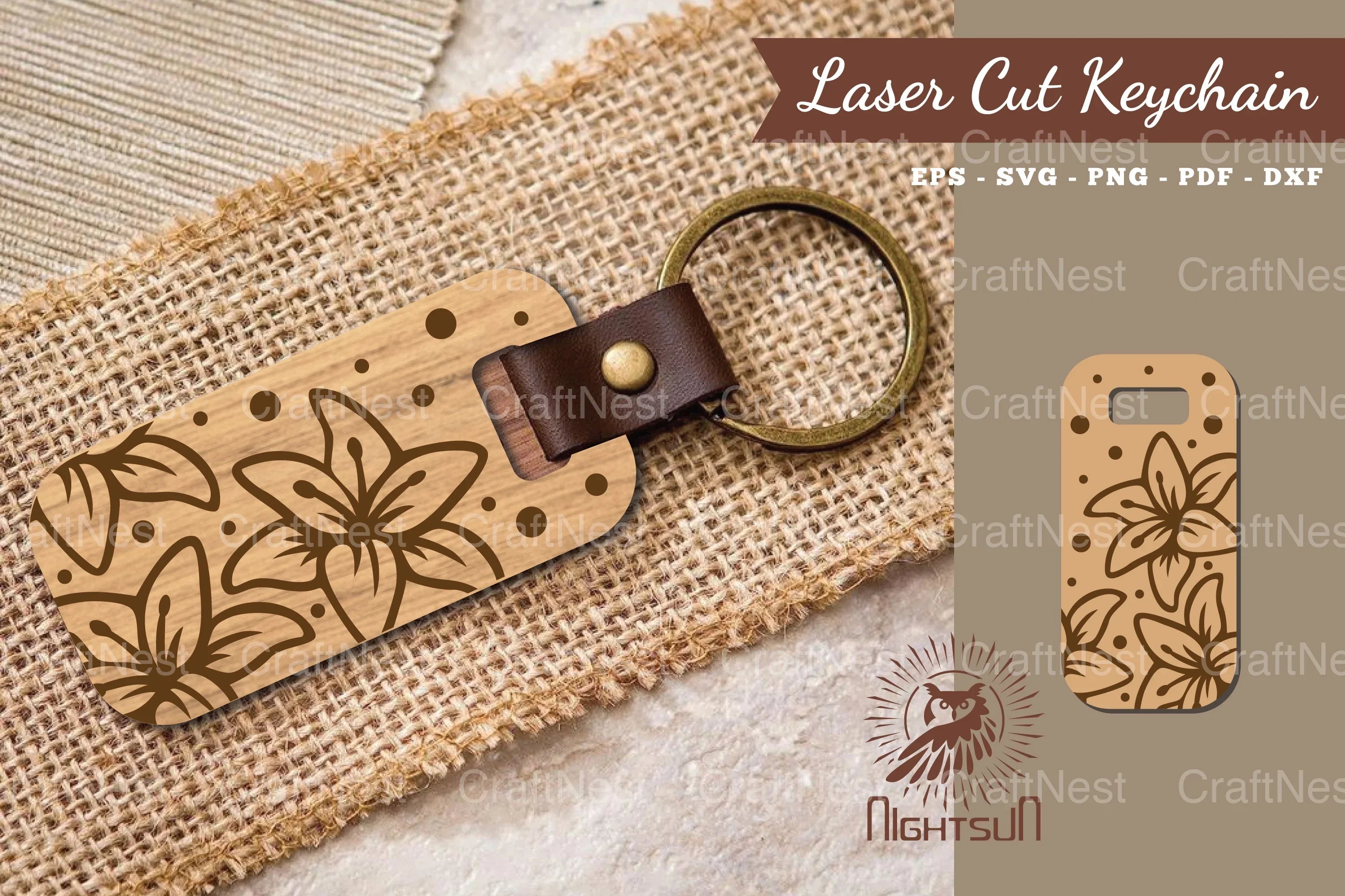 Lily Flower Laser Cut Keychain Design Bundle - CraftNest - Digital Crafting and Art