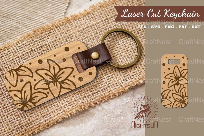 Lily Flower Laser Cut Keychain Design Bundle - CraftNest - Digital Crafting and Art