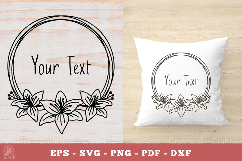Lily Flowers Monogram Clipart Bundle - CraftNest - Digital Crafting and Art