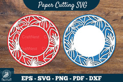 Lily Flowers Papercut Circle Clipart Bundle - CraftNest - Digital Crafting and Art