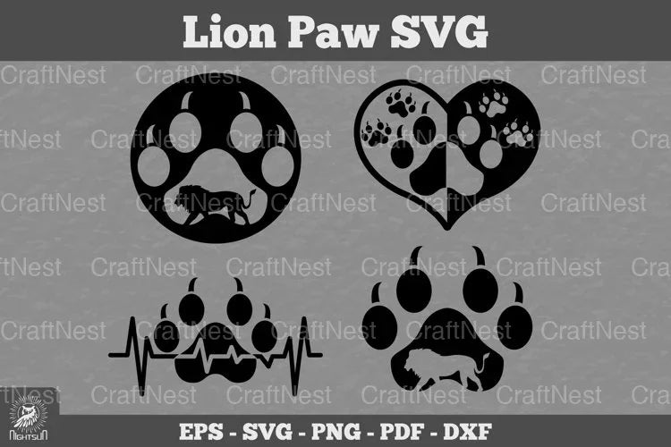 Lion Paw SVG Bundle - CraftNest - Digital Crafting and Art
