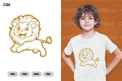 Lion Cartoon - CraftNest - Digital Crafting and Art