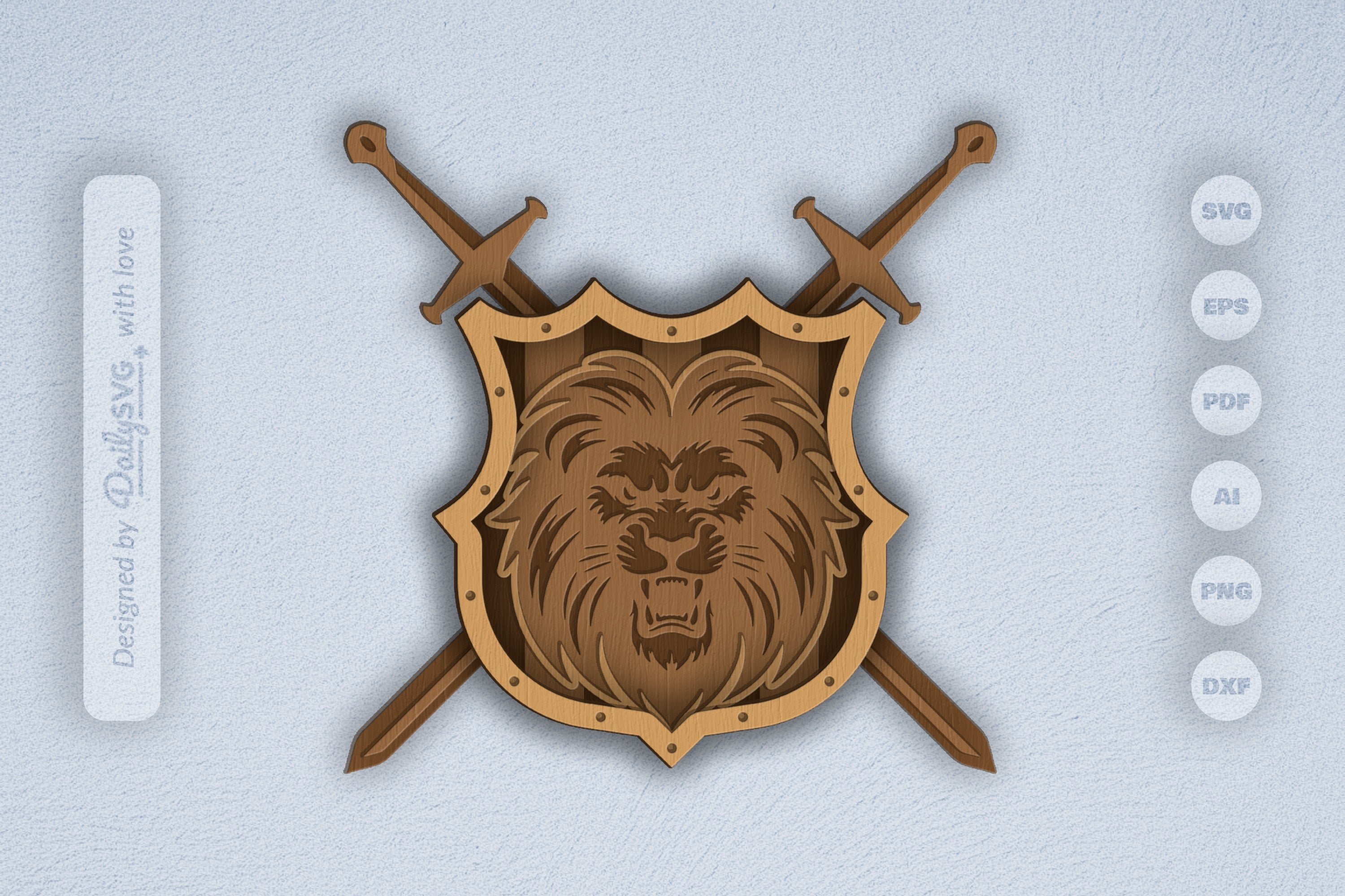 Lion Shield Laser Cut SVG Bundle