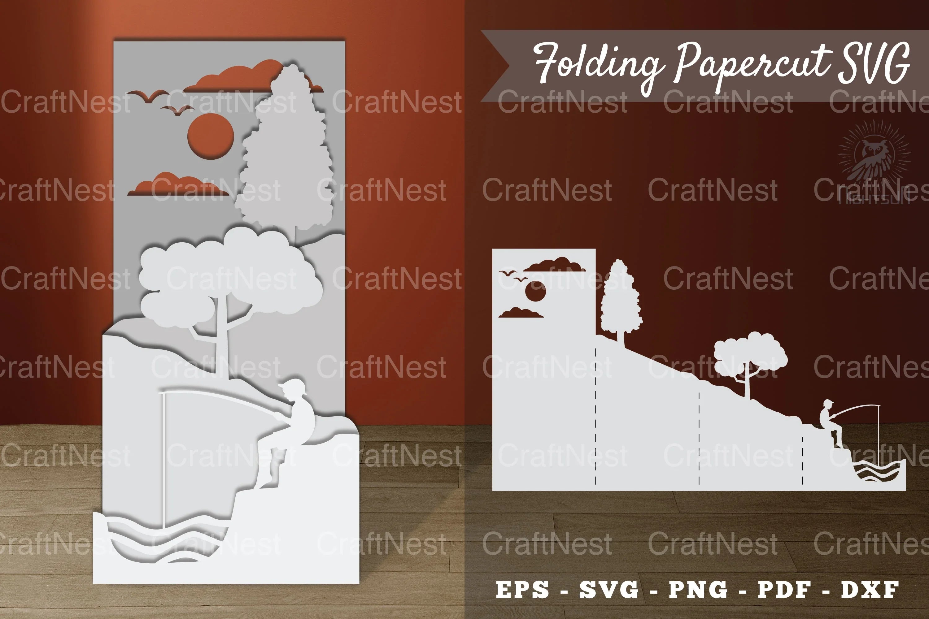 Little Boy Fishing Papercut Clipart Bundle - CraftNest - Digital Crafting and Art