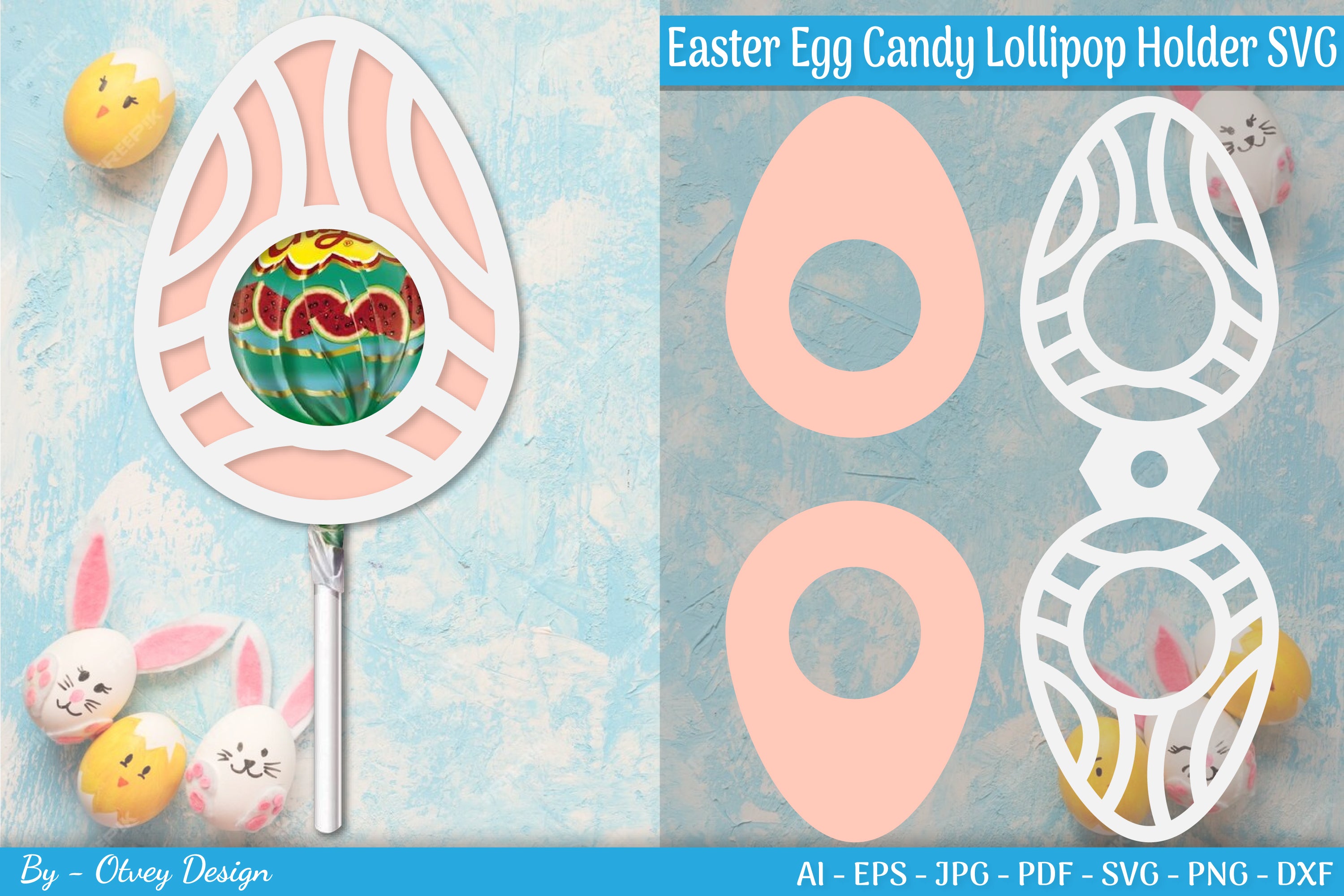Lollipop Holder Easter Egg SVG Bundle 12 - CraftNest - Digital Crafting and Art