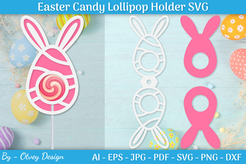 Lollipop Holder Easter Egg SVG Bundle 3 - CraftNest - Digital Crafting and Art