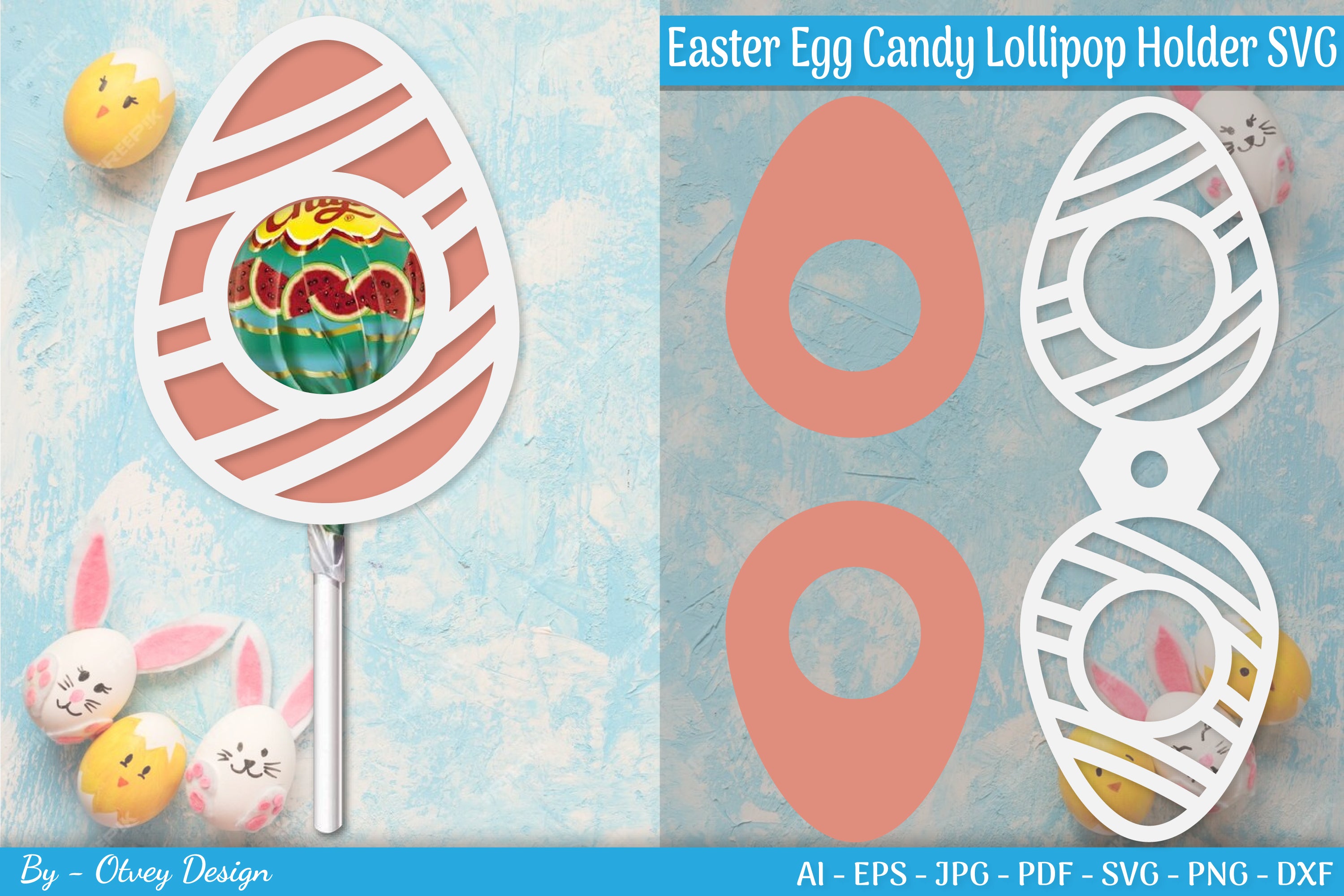 Lollipop Holder Easter Egg SVG Bundle 15 - CraftNest - Digital Crafting and Art