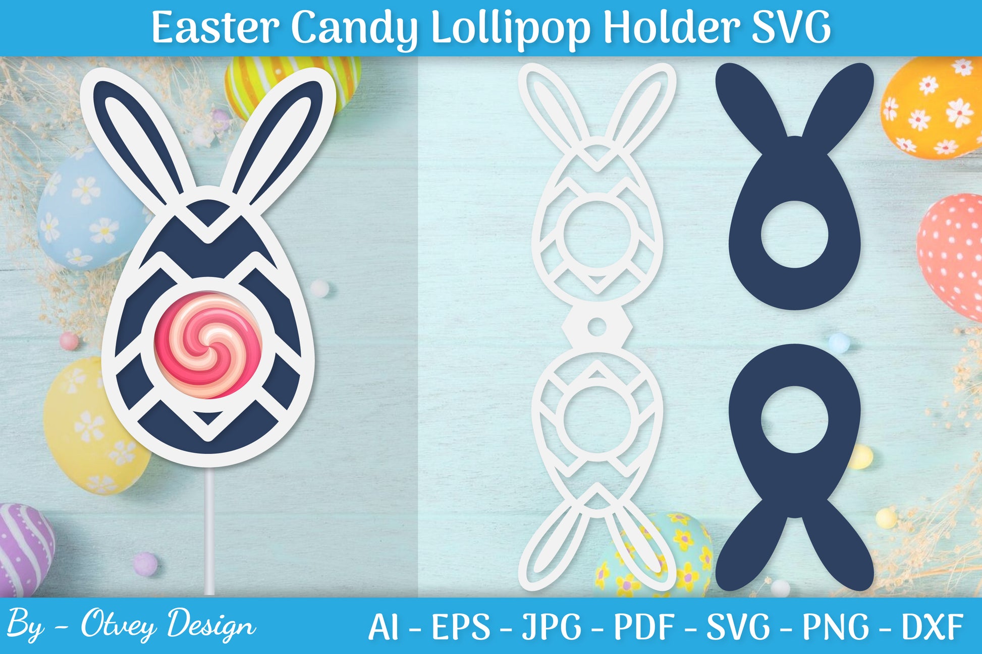 Lollipop Holder Easter Egg SVG Bundle 6 - CraftNest - Digital Crafting and Art