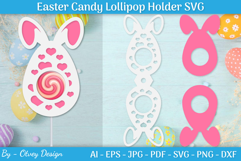 Lollipop Holder Easter Egg SVG Bundle 8 - CraftNest - Digital Crafting and Art