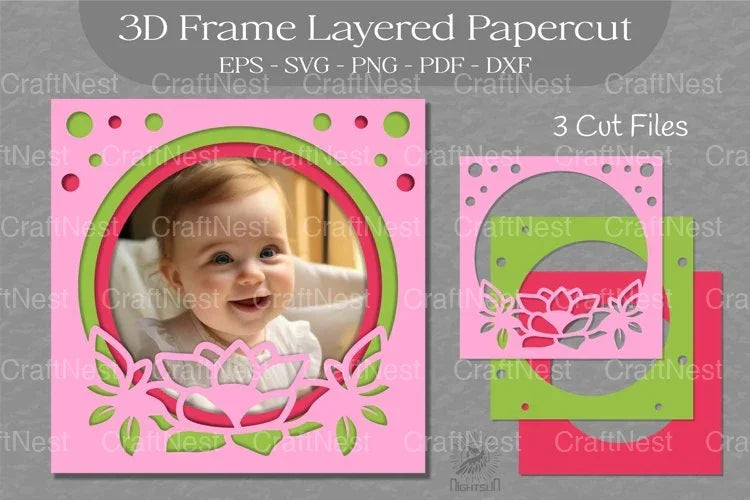 Lotus Flower 3D Frame Clipart Bundle - CraftNest - Digital Crafting and Art
