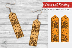 Lotus Flower Laser Cut Earrings Design Bundle - CraftNest - Digital Crafting and Art