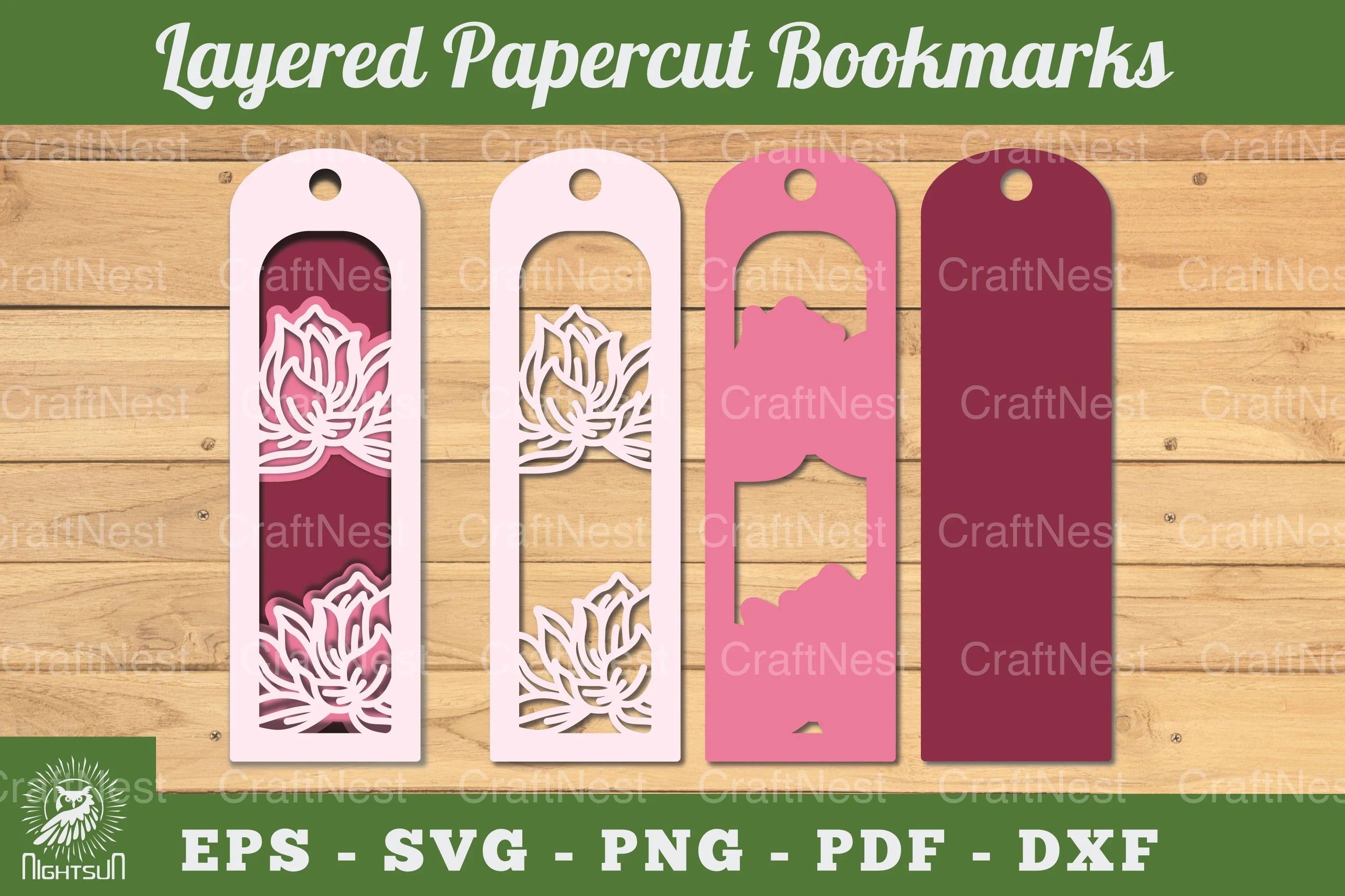 Lotus Flowers Bookmark Clipart Bundle - CraftNest - Digital Crafting and Art