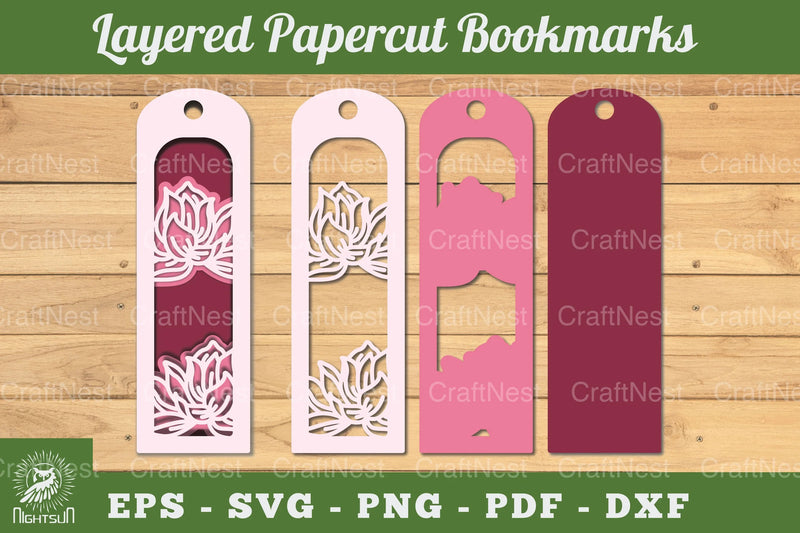 Lotus Flowers Bookmark Clipart Bundle - CraftNest - Digital Crafting and Art