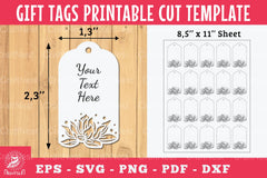 Lotus Gift Tags Printable Bundle - CraftNest - Digital Crafting and Art