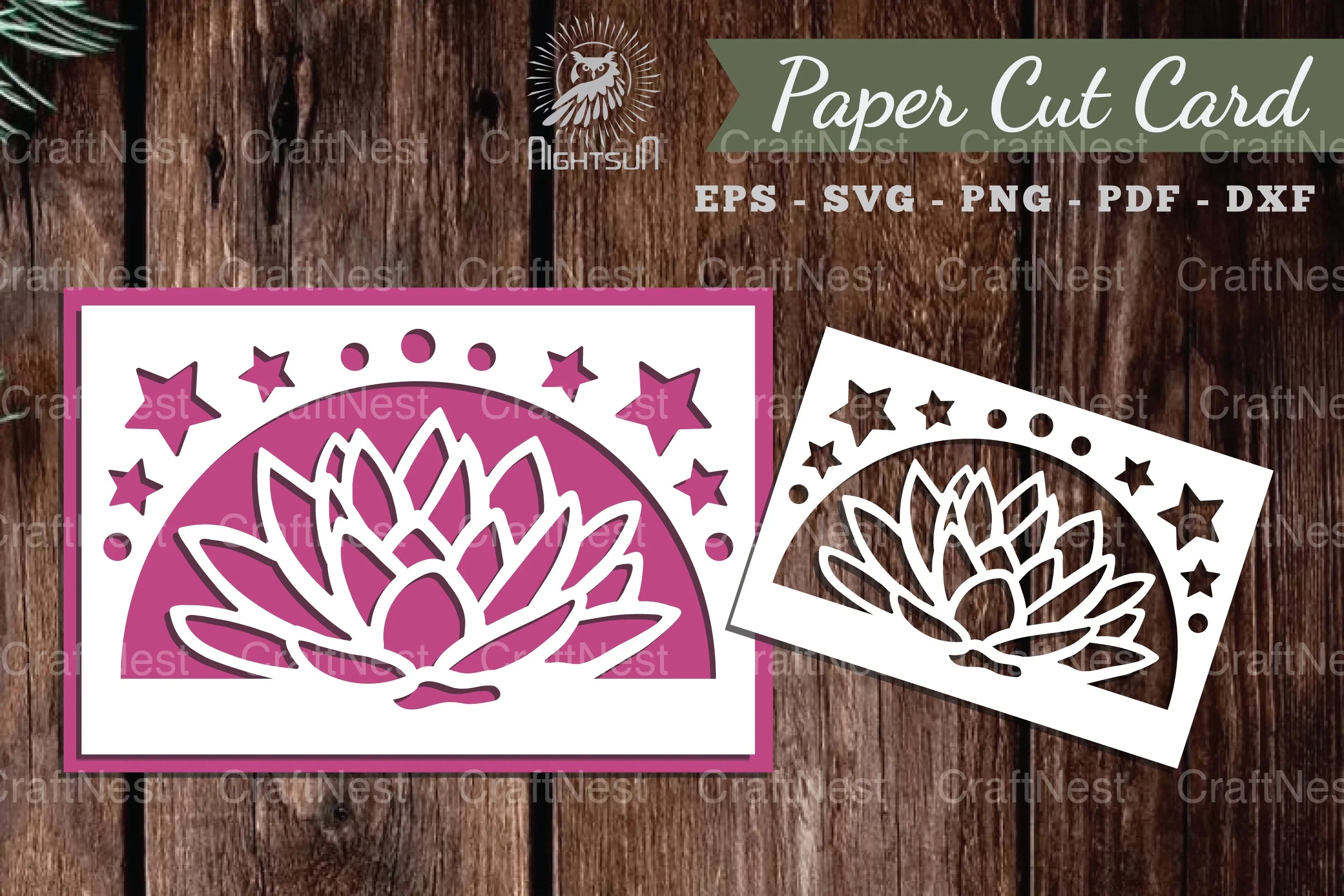 Lotus Papercut Card SVG Design Bundle - CraftNest - Digital Crafting and Art