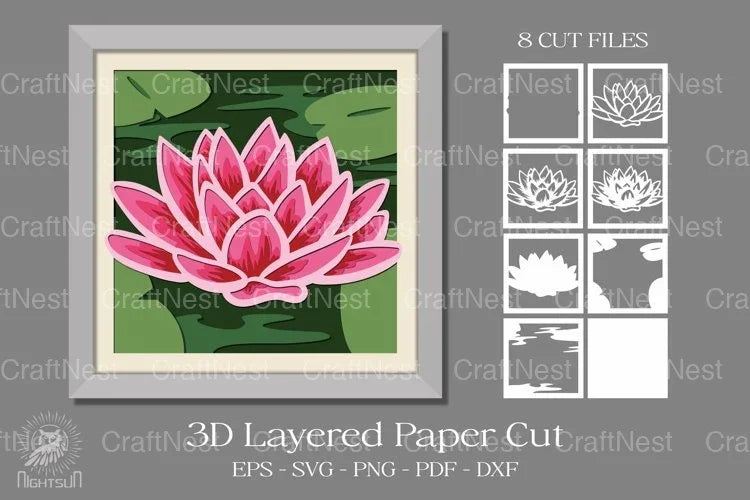 Lotus Layered Paper Cut Clipart Bundle - CraftNest - Digital Crafting and Art