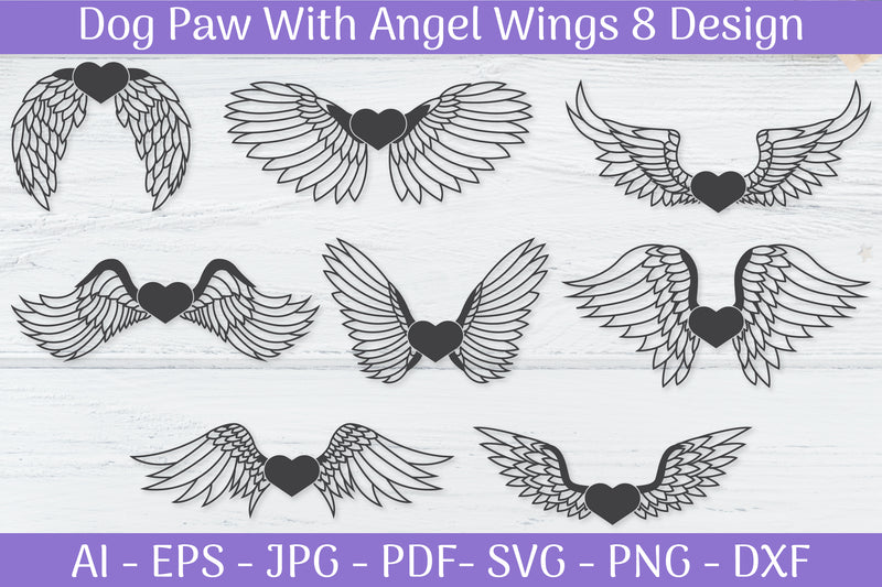 Angel Wings Love SVG Bundle - CraftNest - Digital Crafting and Art