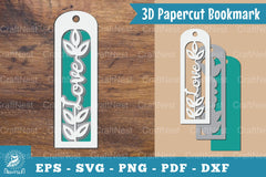 Love 3D Papercut Bookmark Clipart Bundle - CraftNest - Digital Crafting and Art