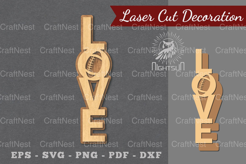 American Football Love Laser Cut Decoration Clipart Bundle - CraftNest - Digital Crafting and Art