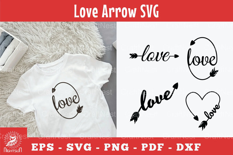 Love Arrow Silhouette Clipart Bundle - CraftNest - Digital Crafting and Art