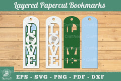 Love Badminton 3D Papercut Bookmarks Bundle - CraftNest - Digital Crafting and Art