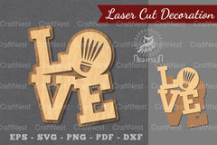 Love Badminton Laser Cut Decoration Clipart Bundle - CraftNest - Digital Crafting and Art