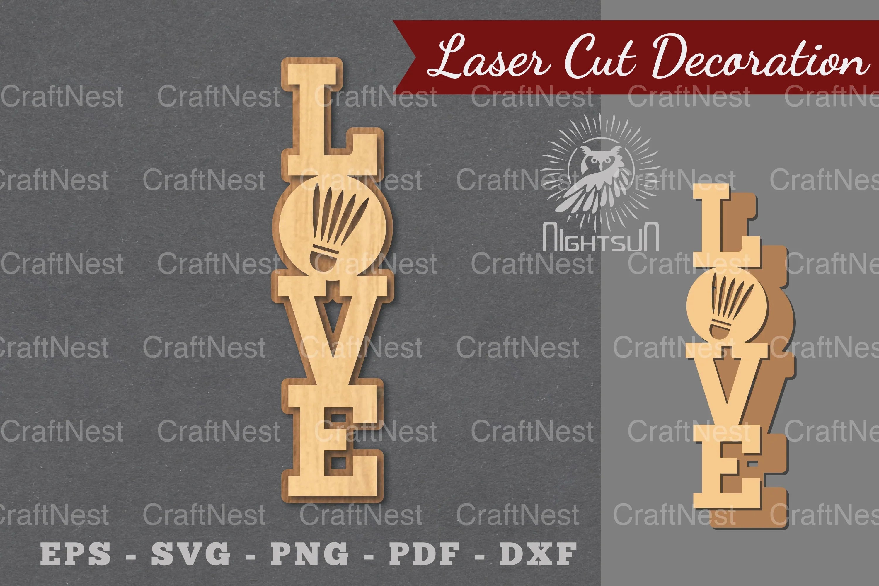 Love Badminton Laser Cut Decoration Clipart Bundle - CraftNest - Digital Crafting and Art