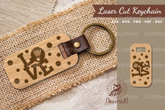 Love Badminton Laser Cut Keychain Design - CraftNest - Digital Crafting and Art