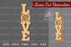 Love Basketball Laser Cut Decoration Bundle - CraftNest - Digital Crafting and Art