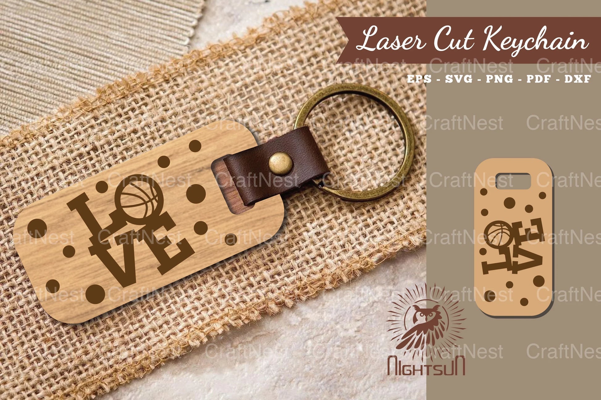 Love Basketball Laser Cut Keychain Design Bundle - CraftNest - Digital Crafting and Art