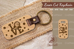 Love Basketball Laser Cut Keychain Design Bundle - CraftNest - Digital Crafting and Art