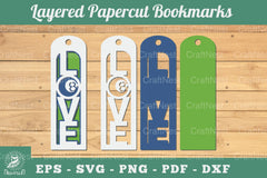 Love Billiard 3D Papercut Bookmarks Bundle - CraftNest - Digital Crafting and Art