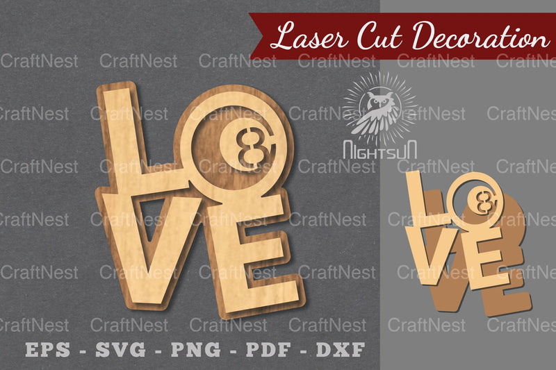Love Billiard Laser Cut Decoration Clipart Bundle - CraftNest - Digital Crafting and Art