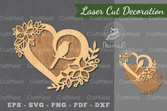 Love Bird Laser Cut Decoration Clipart Bundle - CraftNest - Digital Crafting and Art