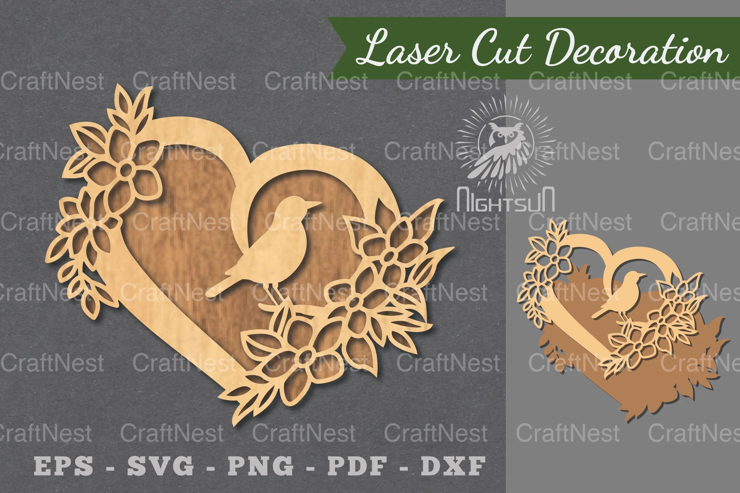 Love Bird Laser Cut Decoration Clipart Bundle - CraftNest - Digital Crafting and Art