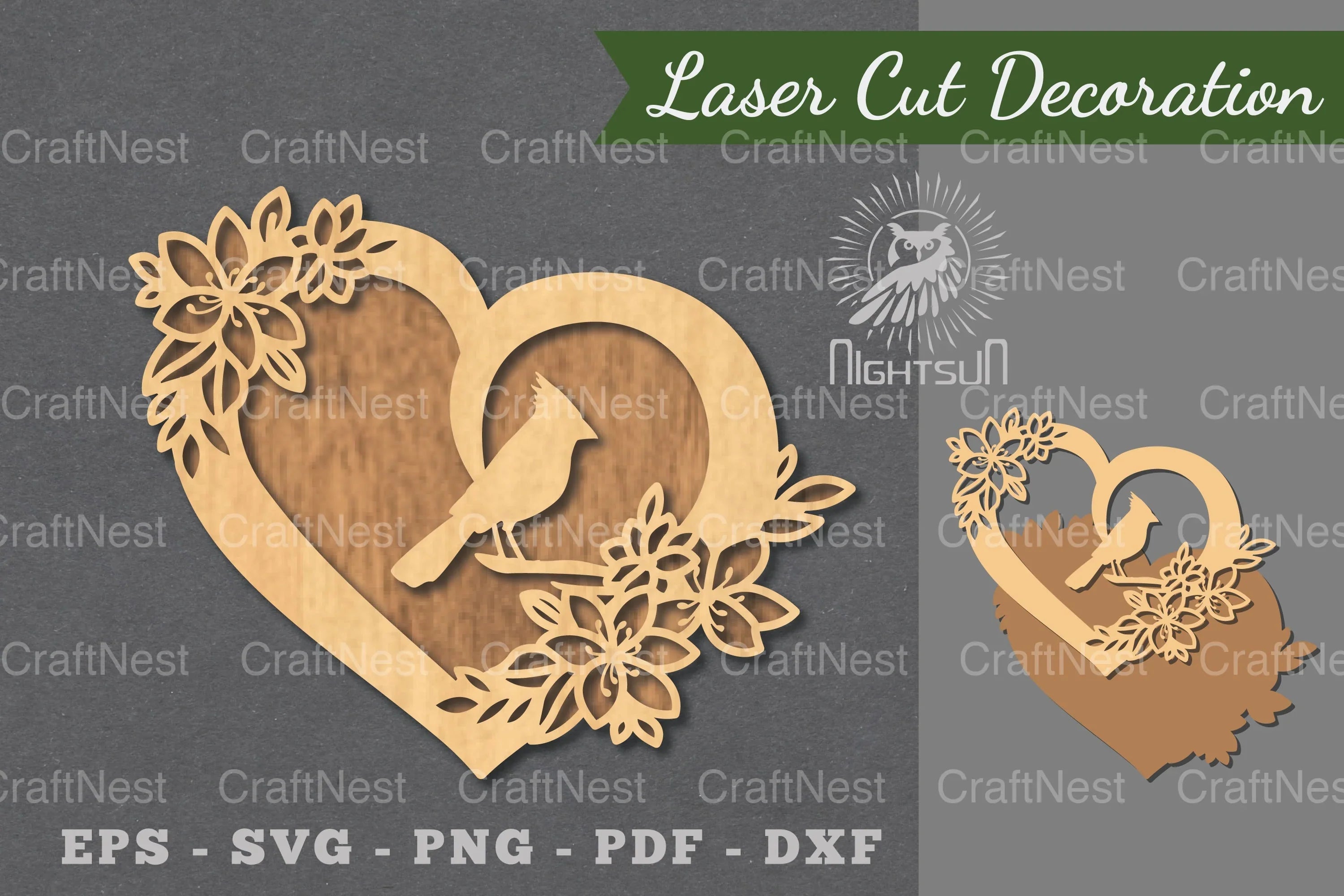Love Bird Laser Cut Decoration Clipart Bundle - CraftNest - Digital Crafting and Art