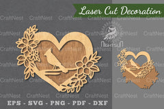 Love Bird Laser Cut Decoration Clipart Bundle - CraftNest - Digital Crafting and Art