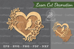 Love Bird Laser Cut Decoration Clipart Bundle - CraftNest - Digital Crafting and Art