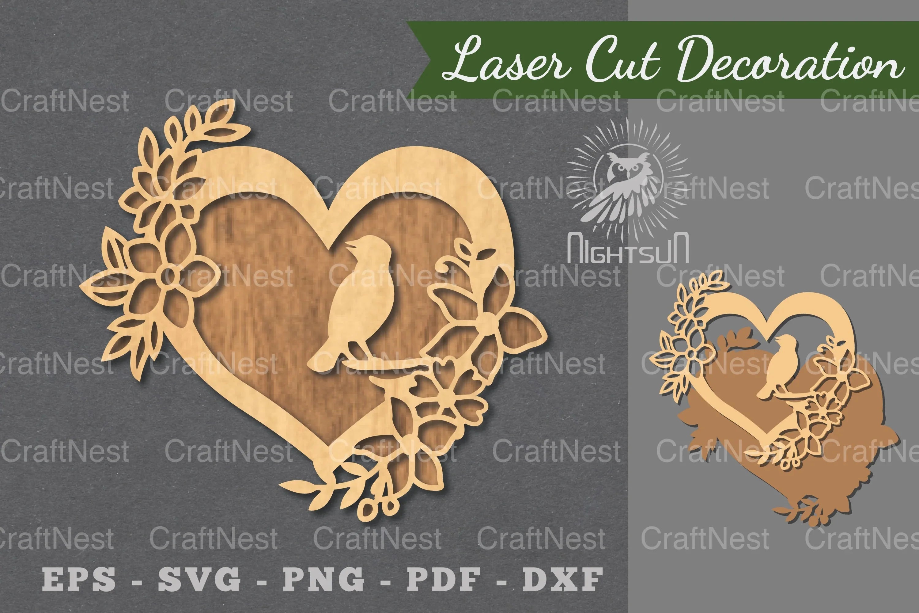 Love Bird Laser Cut Decoration Clipart Bundle - CraftNest - Digital Crafting and Art