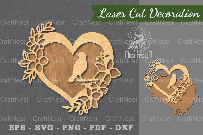 Love Bird Laser Cut Decoration Clipart Bundle - CraftNest - Digital Crafting and Art